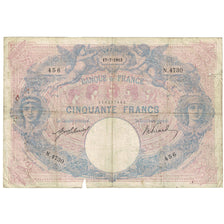 Francia, 50 Francs, Bleu et Rose, 1913, N.4730, B, Fayette:14.26, KM:64e