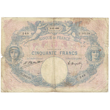 France, 50 Francs, Bleu et Rose, 1923, U.10129, VG(8-10), Fayette:14.36, KM:64g
