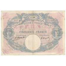 France, 50 Francs, Bleu et Rose, 1925, T.11637, VF(20-25), Fayette:14.38, KM:64g