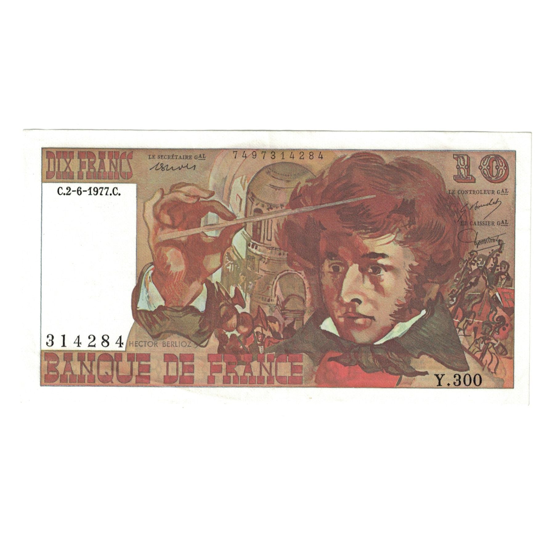 France, 10 Francs, Berlioz, 1977, Y.300, UNC(64), Fayette:63.22, KM:150c