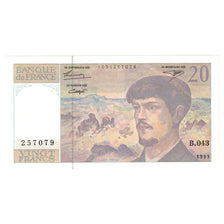 Frankrijk, 20 Francs, Debussy, 1993, B.043, SUP+, Fayette:66bis.5, KM:151g