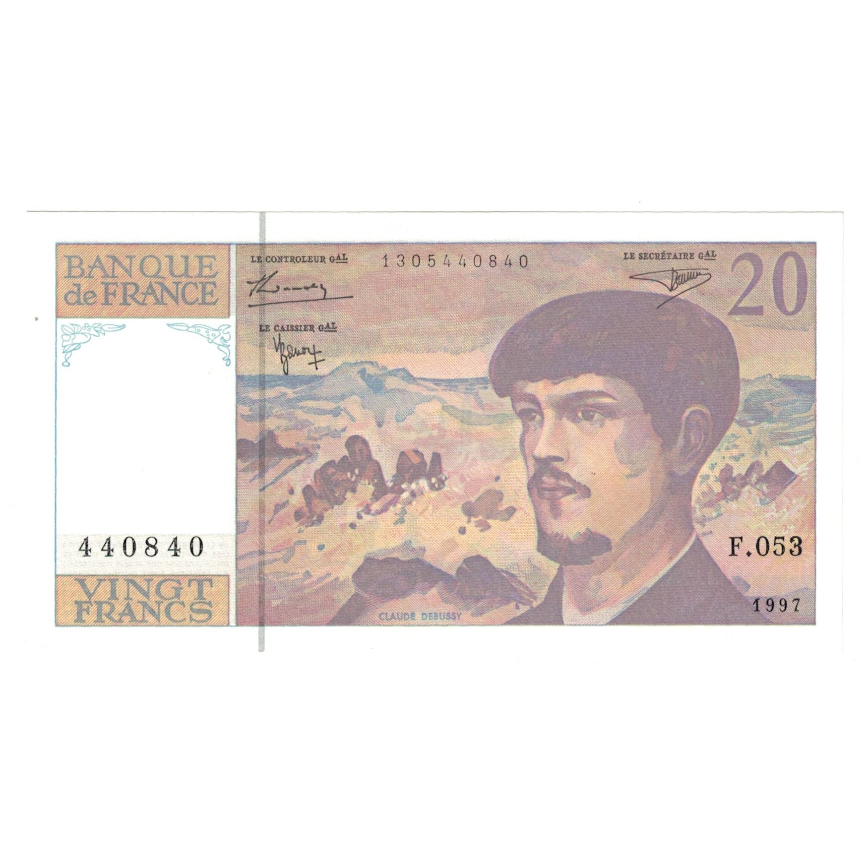 France, 20 Francs, Debussy, 1997, F.053, NEUF, Fayette:66ter.2, KM:151i