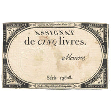 France, 5 Livres, 1793, Serie 13608, EF(40-45), KM:A76