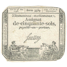 France, 50 Sols, 1793, Serie 3359, AU(55-58), KM:A70b