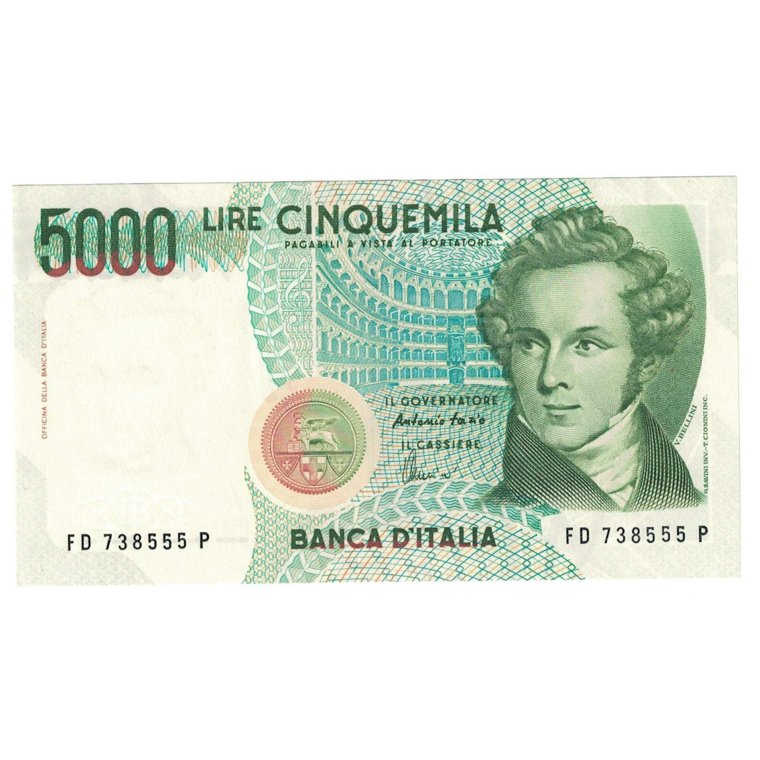 Banknote, Italy, 5000 Lire, 1985, 1985-01-04, KM:111c, UNC(65-70)