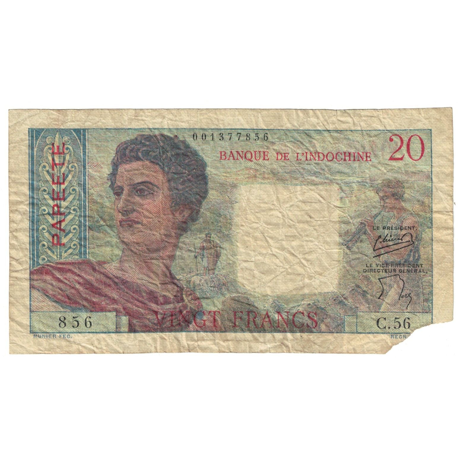 Banconote, Tahiti, 20 Francs, Undated (1954-58), Undated (1954-58), KM:21b, D