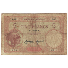 Banknote, New Caledonia, 5 Francs, Undated (1926), Undated (1926), KM:36b