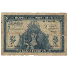Billet, Nouvelle-Calédonie, 5 Francs, Undated (1944), Undated (1944), KM:48, B