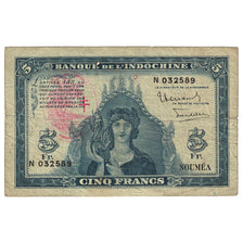 Nota, Novas Hébridas, 5 Francs, undated (1945), Undated (1945), KM:5, VF(20-25)