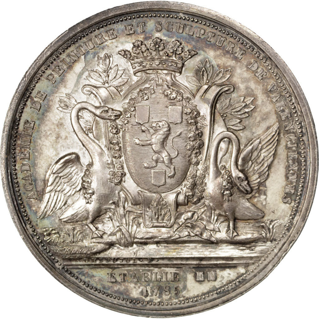 FRANCE, Arts & Culture, French Third Republic, Medal, 1877, AU(55-58), Silver,..