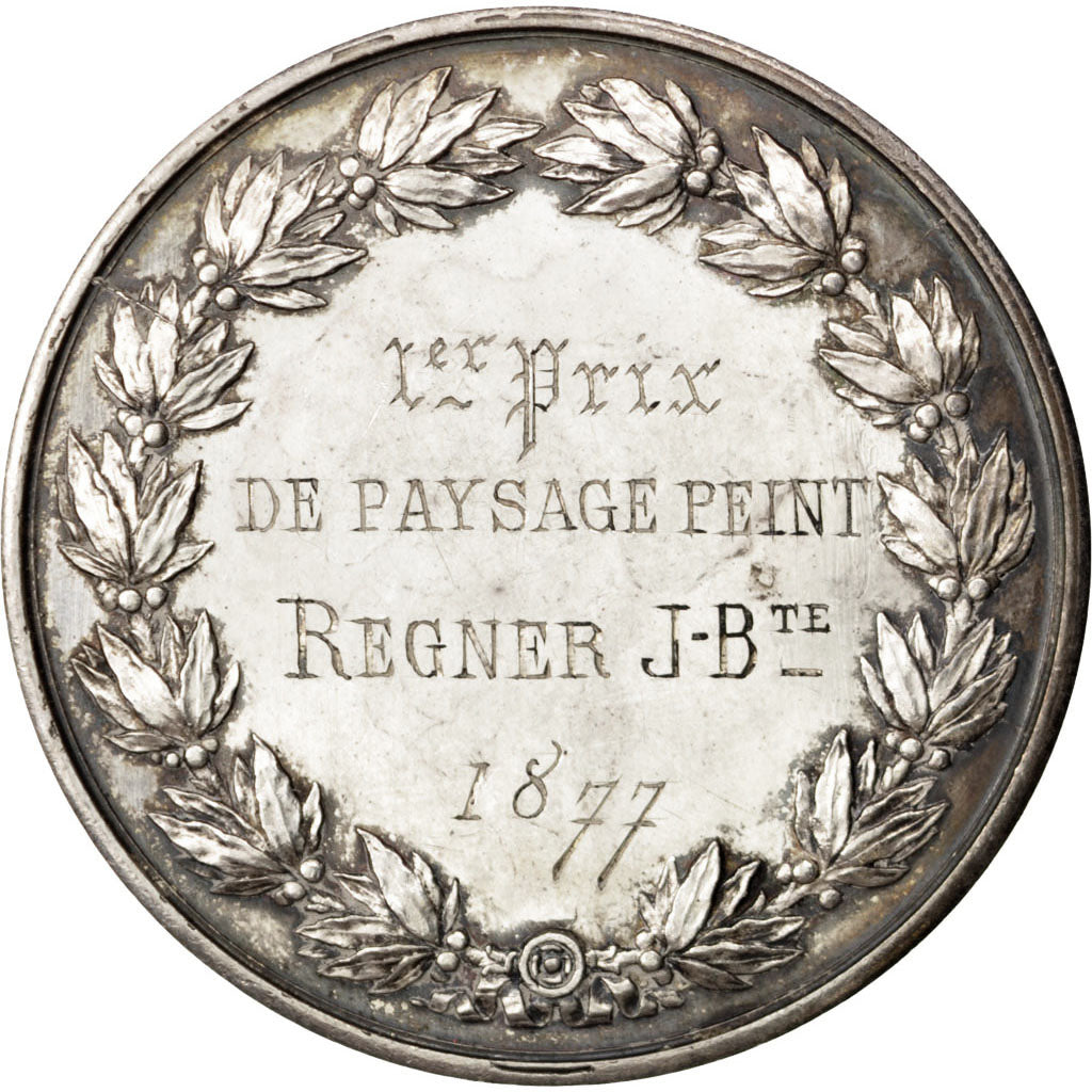 FRANCE, Arts & Culture, French Third Republic, Medal, 1877, AU(55-58), Silver,..