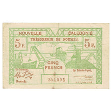 Banknote, New Caledonia, 5 Francs, 1943, 1943-06-15, KM:58, EF(40-45)