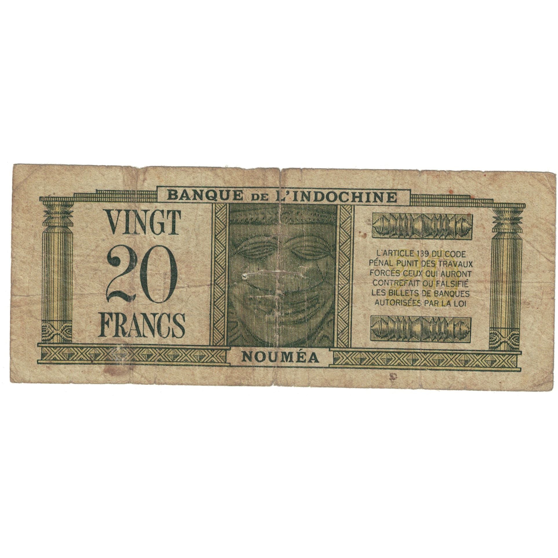 Geldschein, New Hebrides, 20 Francs, undated (1945), Undated (1945), KM:7, SGE