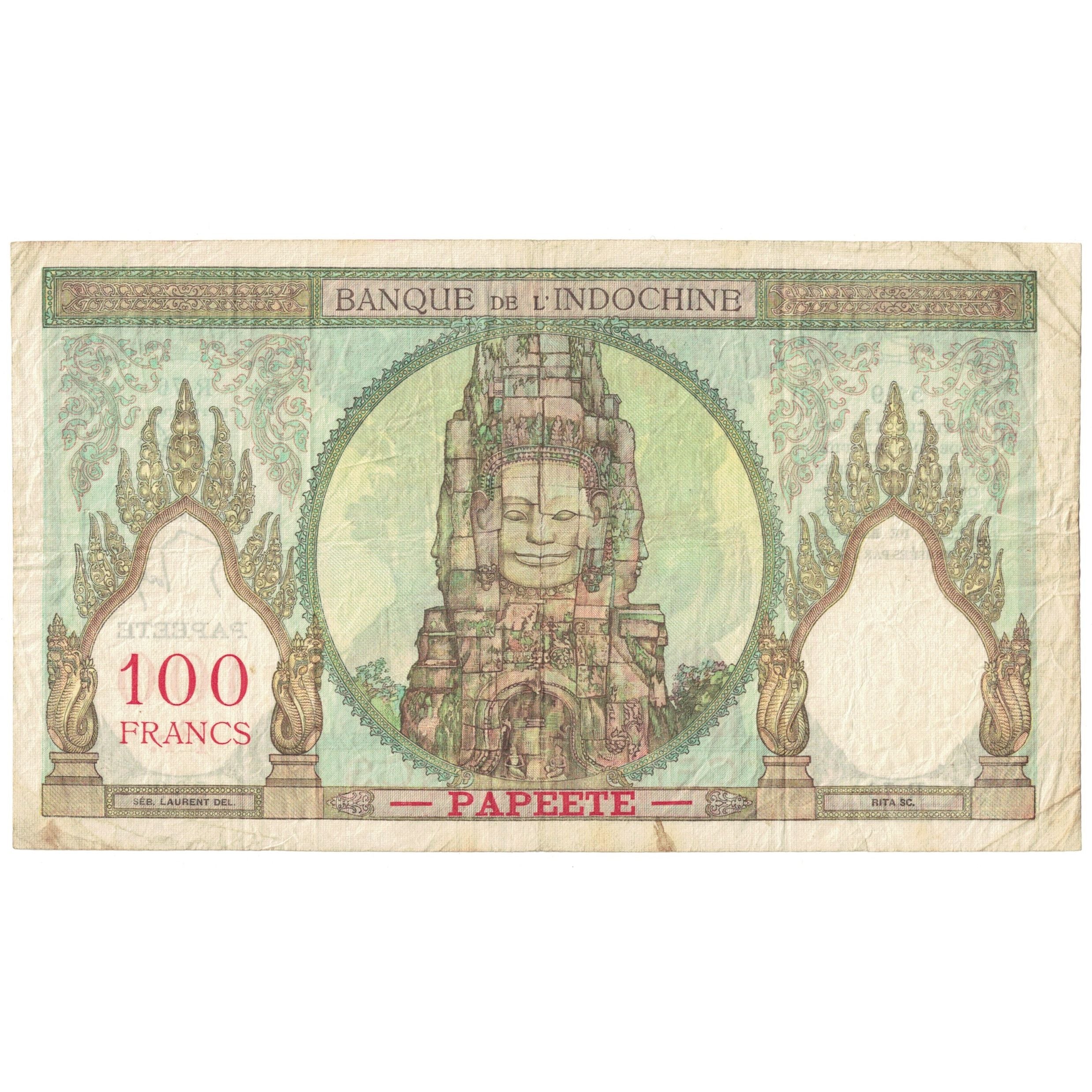 Banknote, Tahiti, 100 Francs, Undated (1952-56), Undated (1952-56), KM:14c