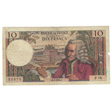 França, 10 Francs, Voltaire, 1964, P.76, VF(20-25), Fayette:62.08, KM:147a