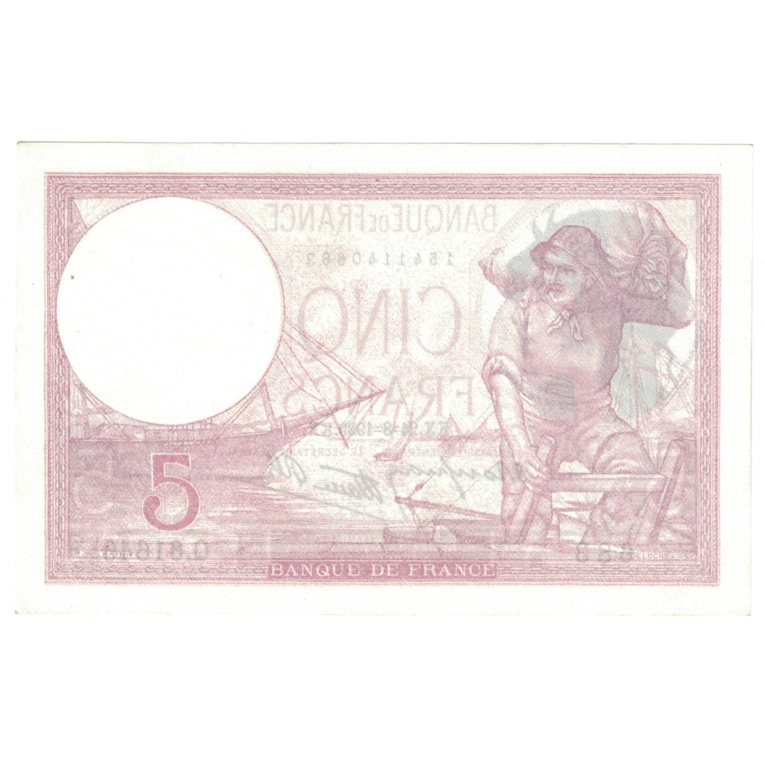 Frankrijk, 5 Francs, Violet, 1939, Q.61646, SPL+, Fayette:04.07, KM:83
