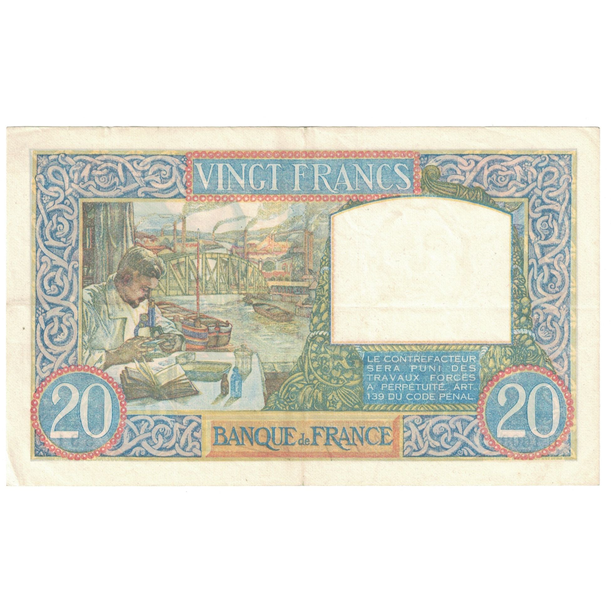 Frankrijk, 20 Francs, Science et Travail, 1940, U.1577, TTB, Fayette:12.9