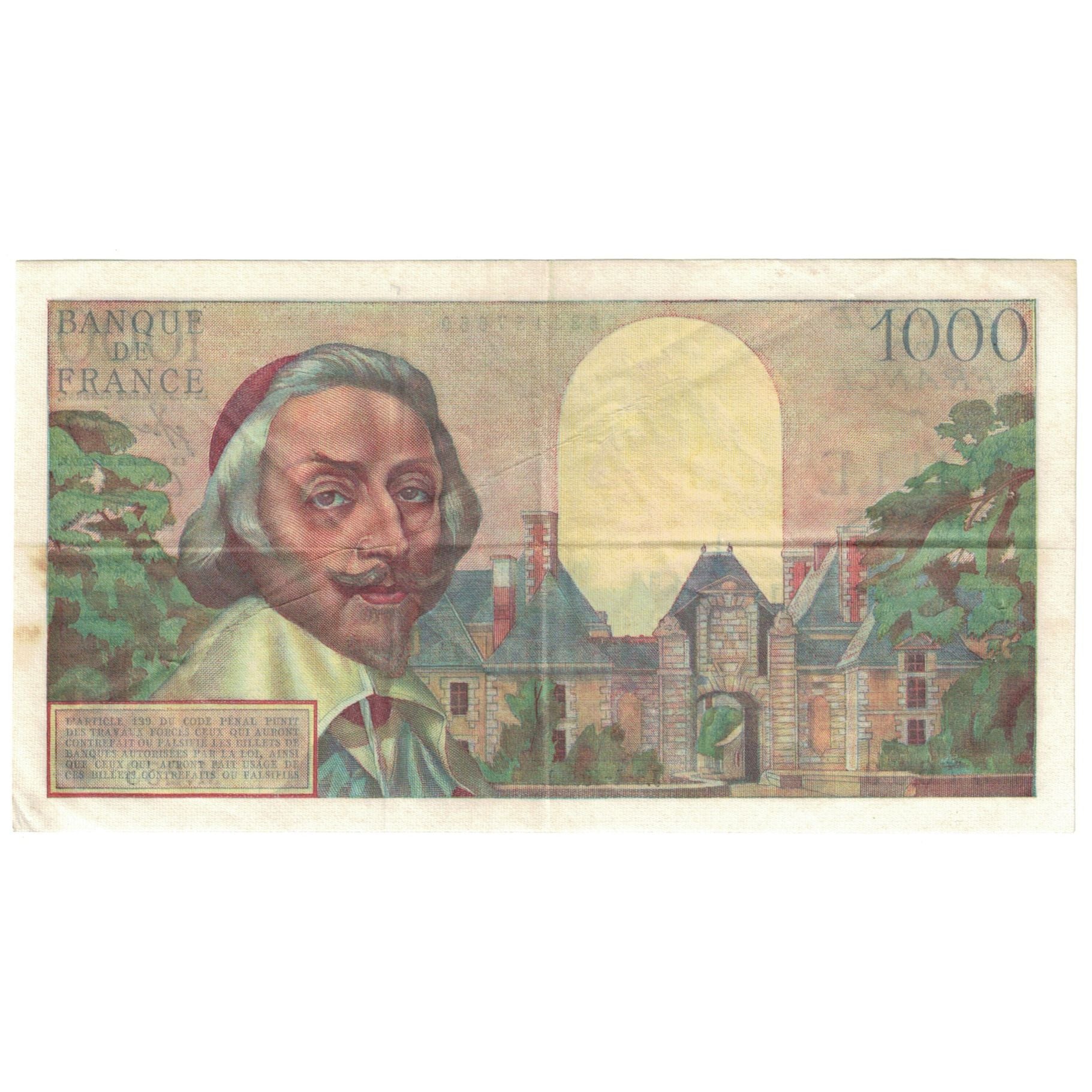 Frankrijk, 1000 Francs, Richelieu, 1956, M.253, TTB, Fayette:42.20, KM:134a