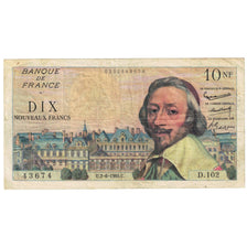 France, 10 Nouveaux Francs, Richelieu, 1960, D.102, VF(20-25), Fayette:57.8