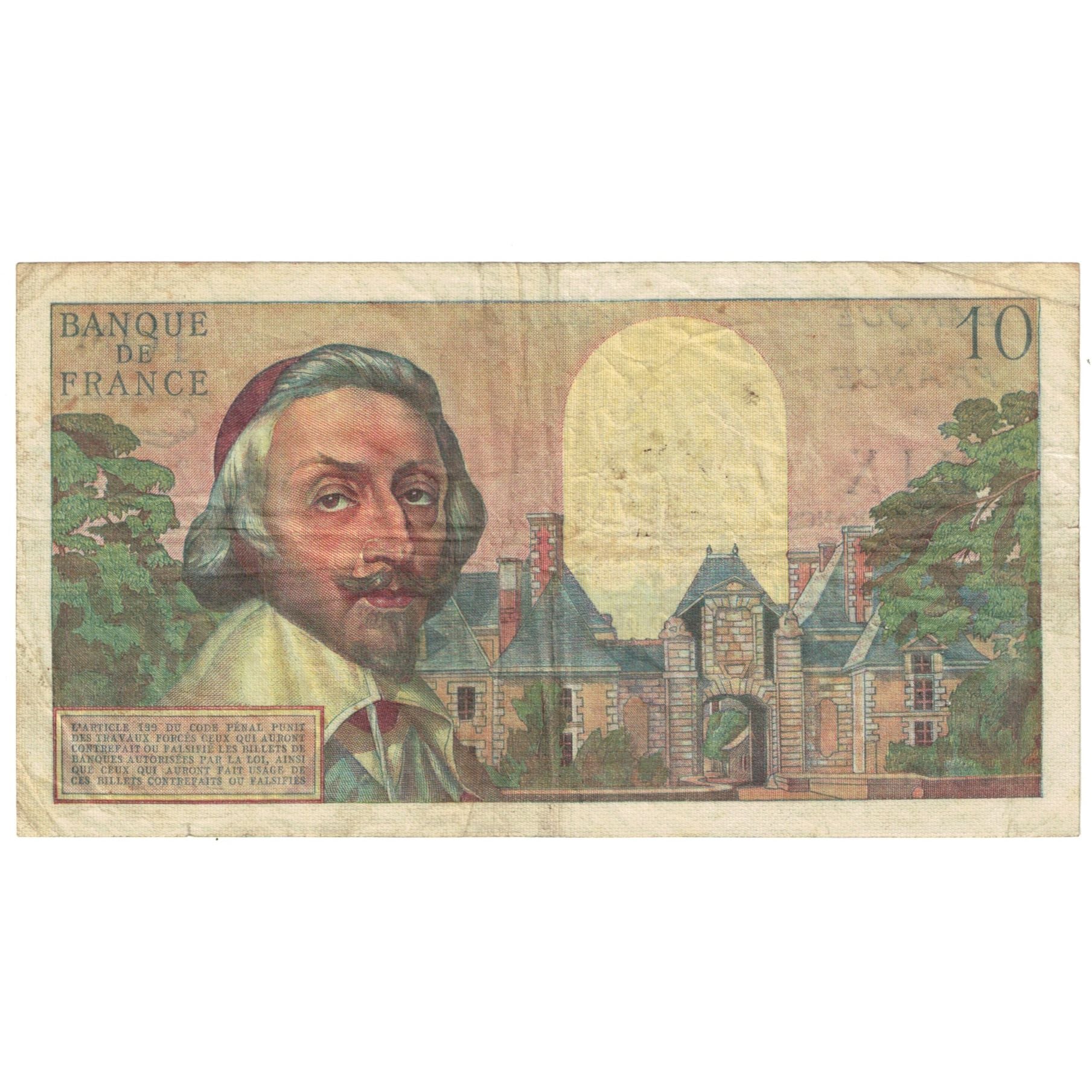 France, 10 Nouveaux Francs, Richelieu, 1960, D.102, VF(20-25), Fayette:57.8