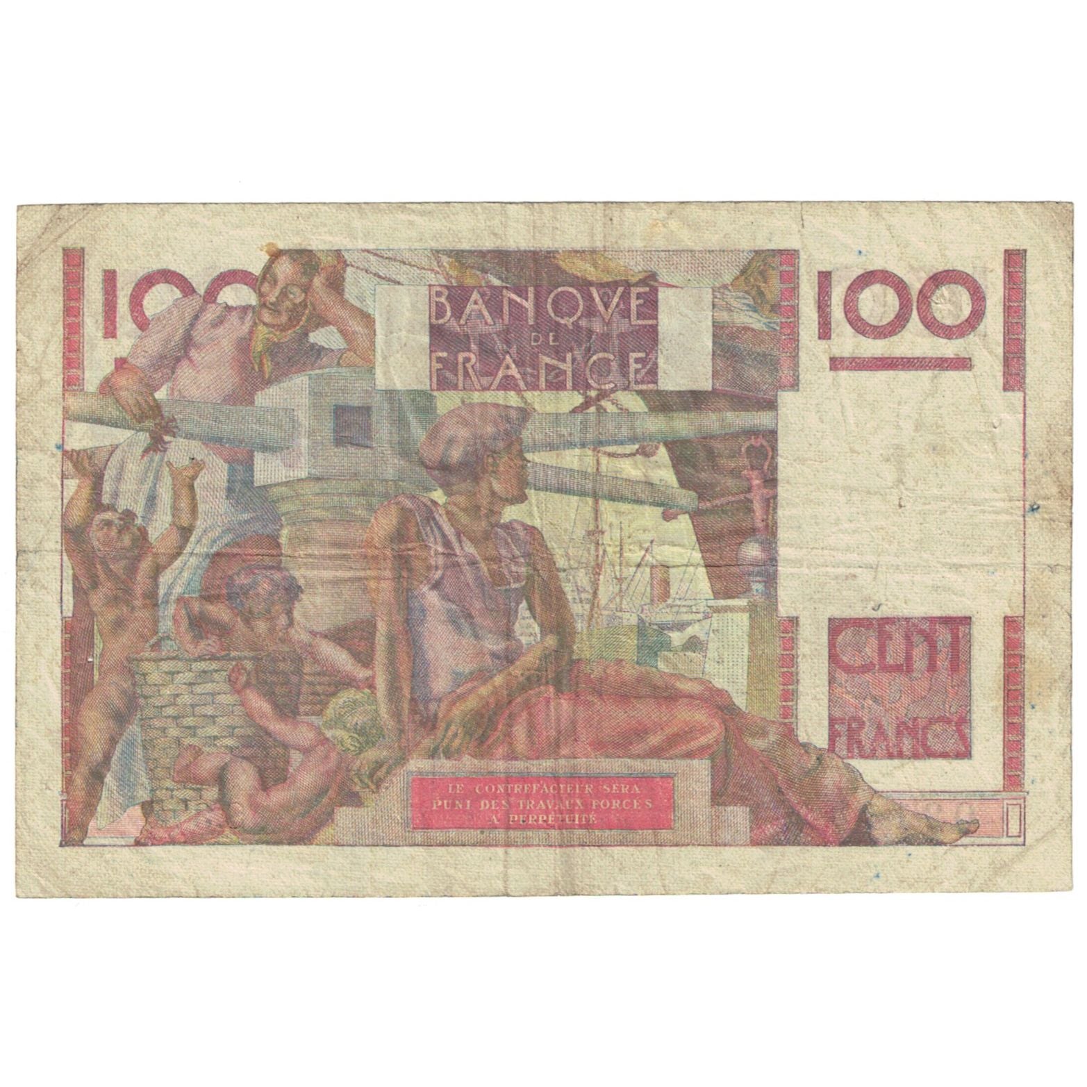 France, 100 Francs, Jeune Paysan, 1950, S.376, VF(20-25), Fayette:28.27, KM:128c