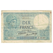 Frankrijk, 10 Francs, Minerve, 1927, X.43746, TB, Fayette:6.12, KM:73d