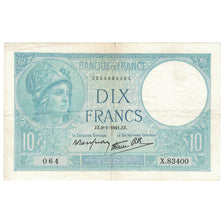 Francia, 10 Francs, Minerve, 1941, X.83400, BB+, Fayette:07.27, KM:84