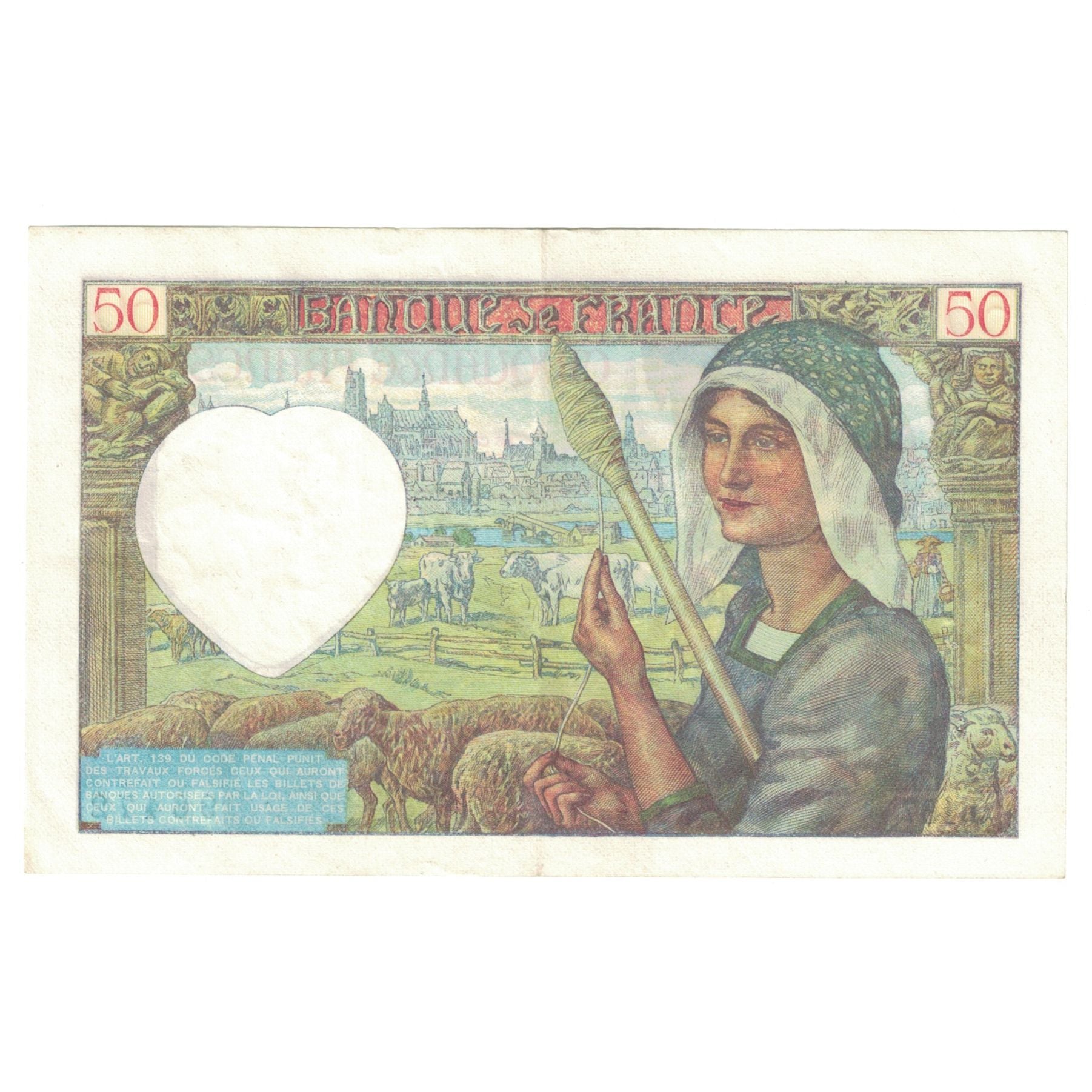 Francia, 50 Francs, Jacques Coeur, 1942, Q.167, EBC+, Fayette:19.20, KM:93