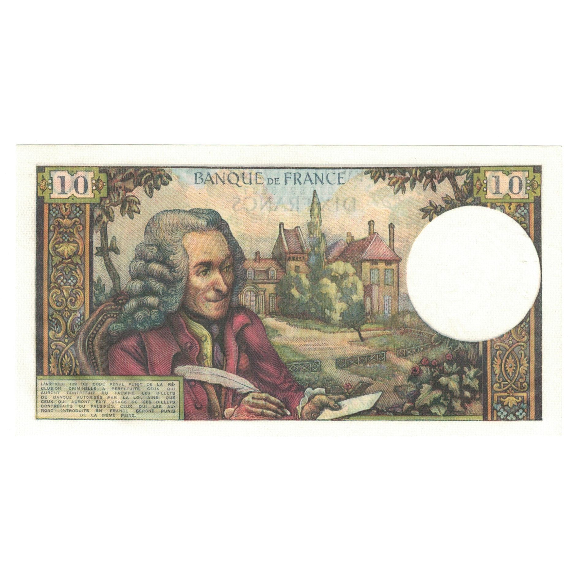 Frankrijk, 10 Francs, Voltaire, 1967, P.318, SPL, Fayette:62.26, KM:147b
