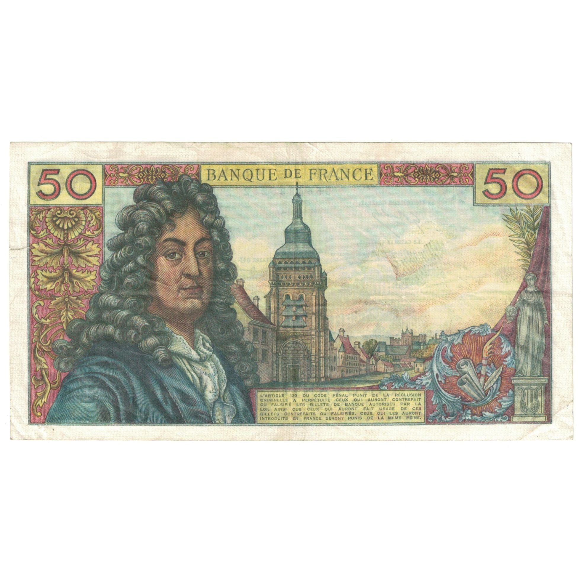 Francia, 50 Francs, Racine, 1973, T.227, MB+, Fayette:64.24, KM:148d