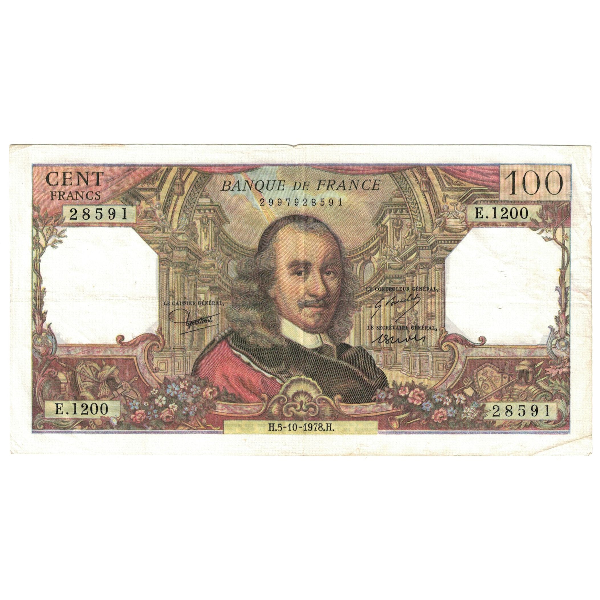 Frankrijk, 100 Francs, Corneille, 1978, E.1200, TTB, Fayette:65.63, KM:149f