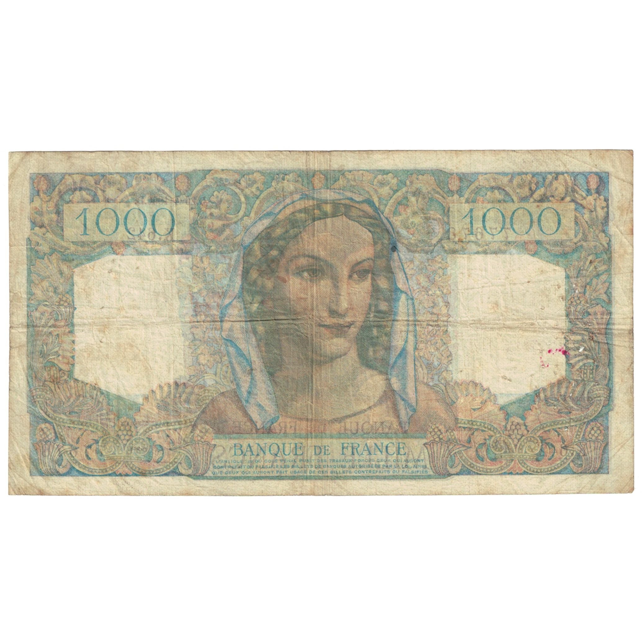 France, 1000 Francs, Minerve et Hercule, 1950, K.642, F(12-15), Fayette:41.32