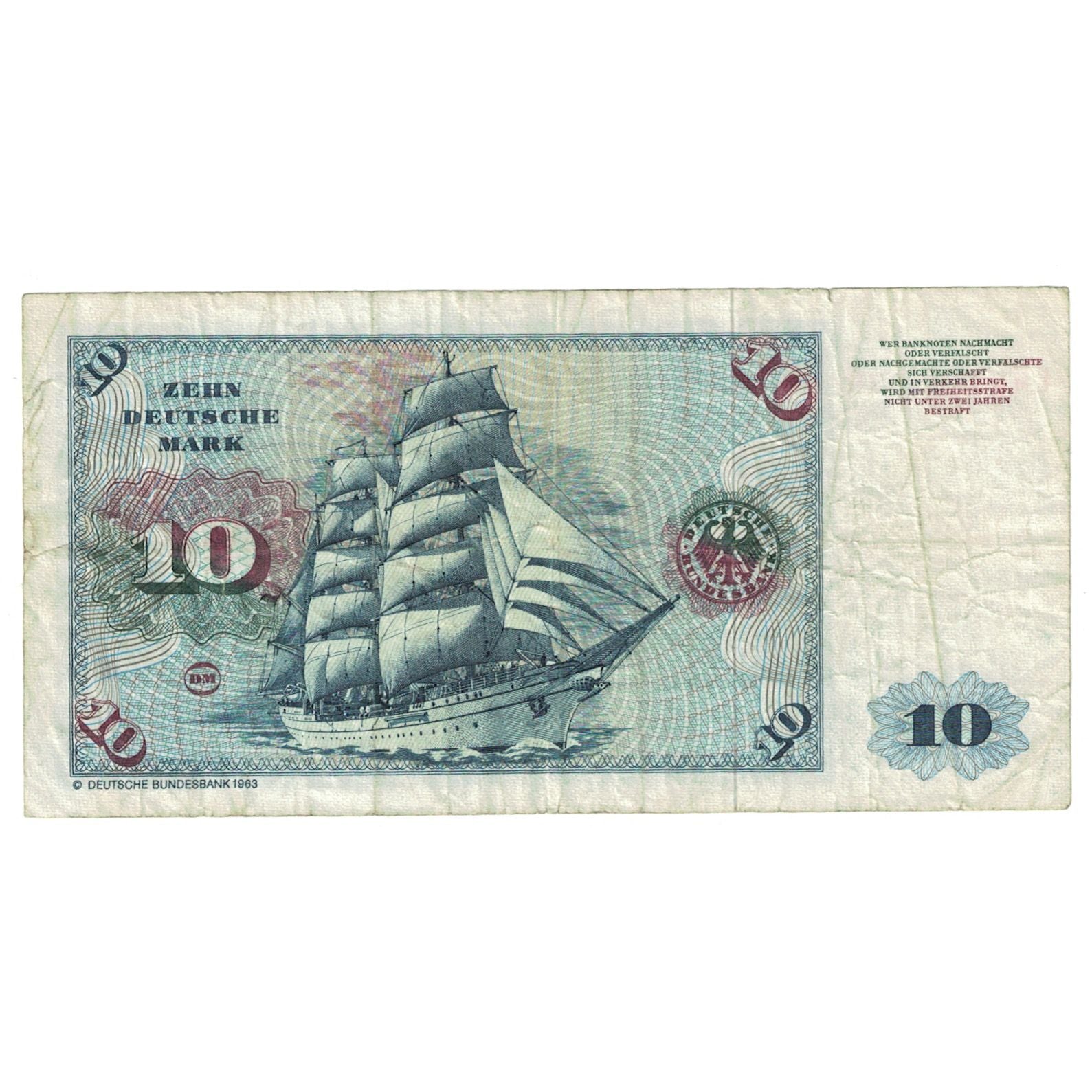 Banconote, GERMANIA - REPUBBLICA FEDERALE, 10 Deutsche Mark, 1980, 1980-01-02