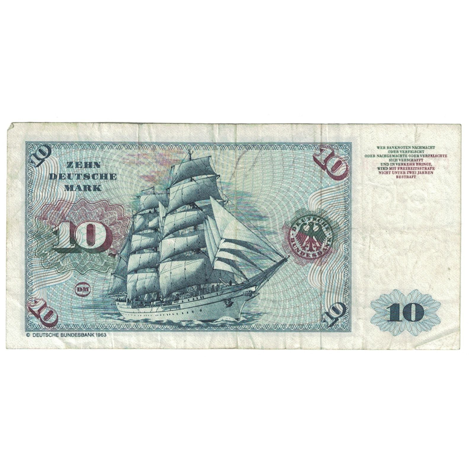 Banconote, GERMANIA - REPUBBLICA FEDERALE, 10 Deutsche Mark, 1980, 1980-01-02
