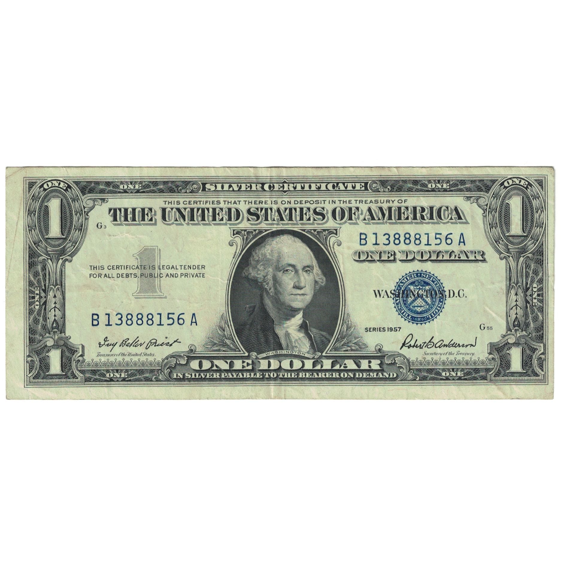 Banknote, United States, One Dollar, 1957, KM:1462, EF(40-45)