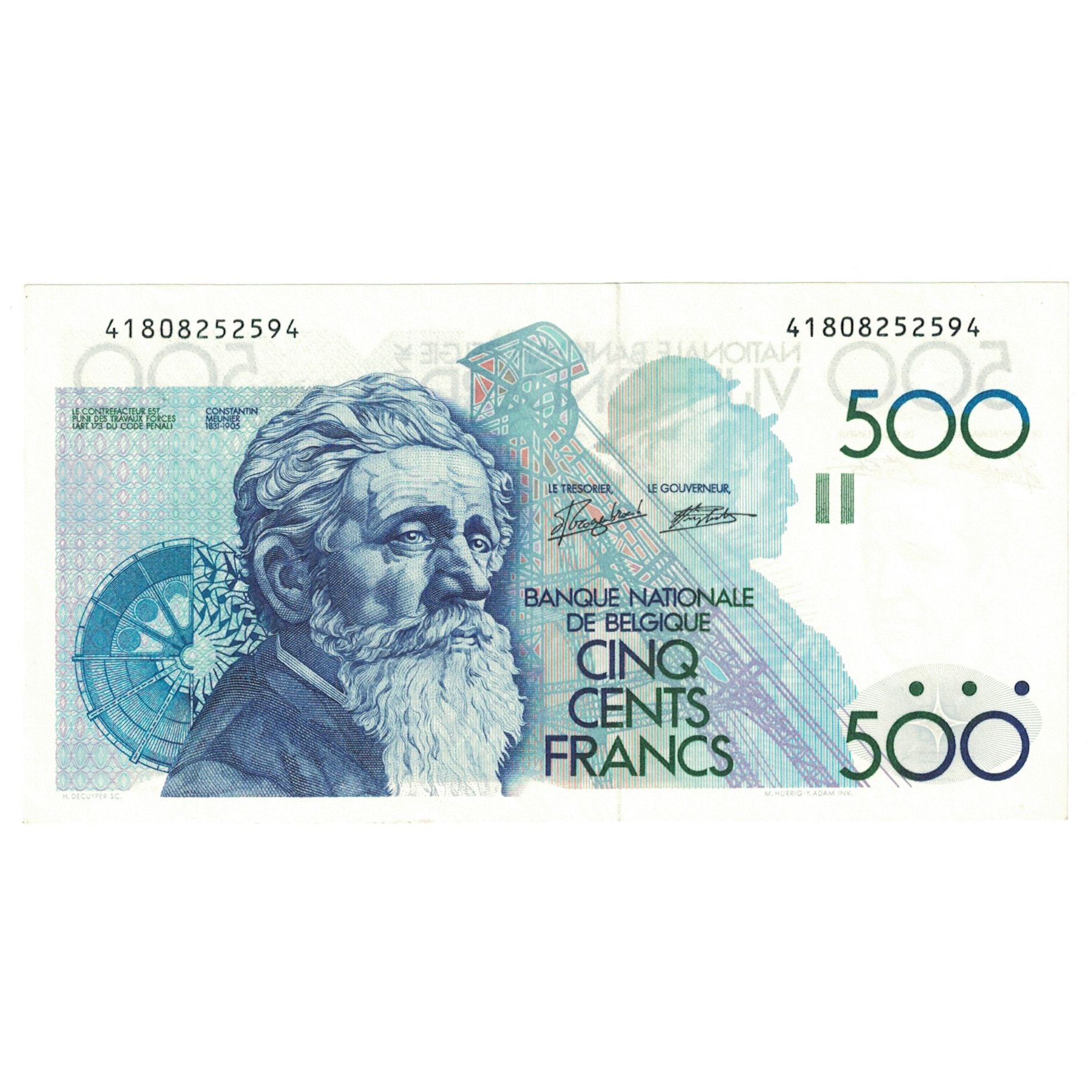 Geldschein, Belgien, 500 Francs, KM:143a, UNZ-