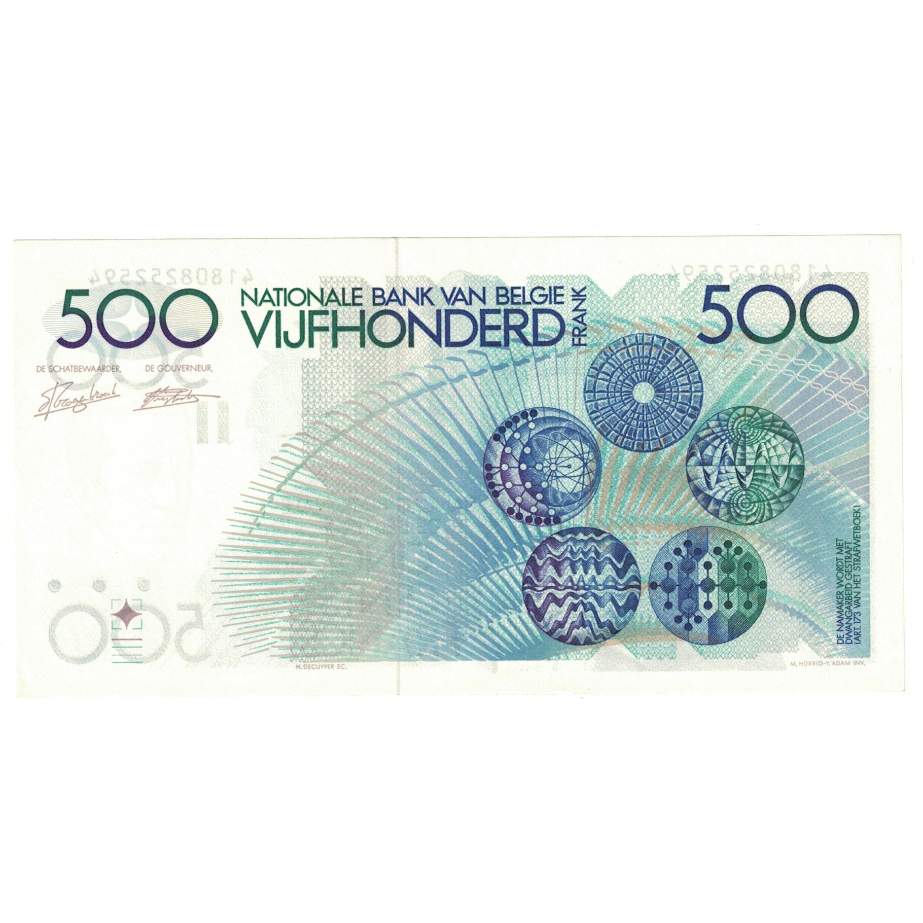 Geldschein, Belgien, 500 Francs, KM:143a, UNZ-