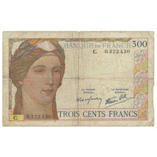 France, 300 Francs, Serveau, Undated (1938), O.322.430, VG(8-10), Fayette:29.01