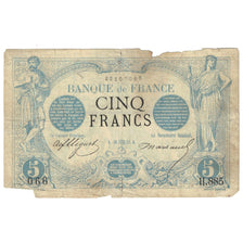 France, 5 Francs, Noir, 1872, H.885, AG(1-3), Fayette:1.09, KM:60