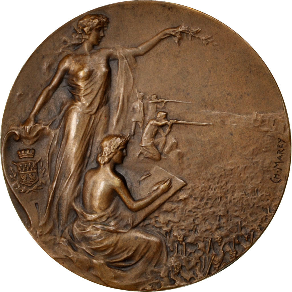 Francia, Medal, French Third Republic, Sports & leisure, 1908, Marey, EBC