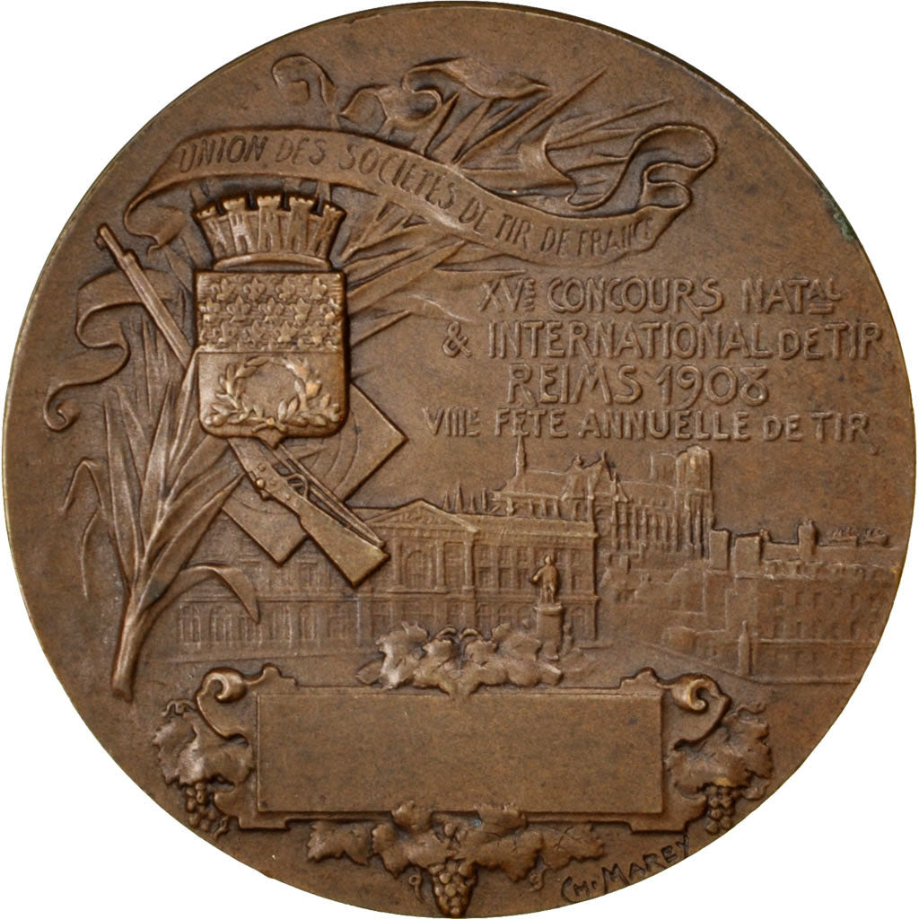 Francia, Medal, French Third Republic, Sports & leisure, 1908, Marey, EBC
