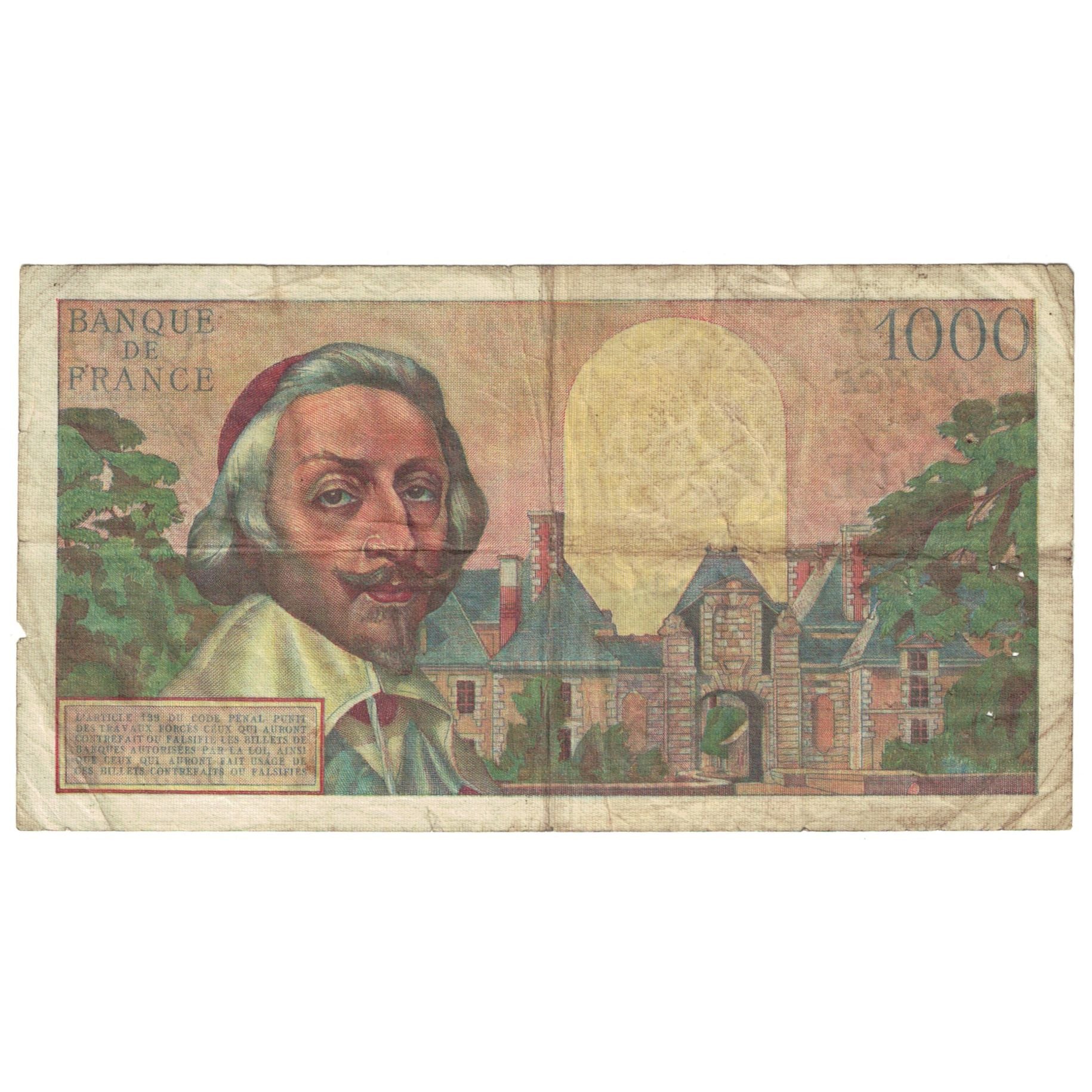 Frankrijk, 1000 Francs, Richelieu, 1956, B.259, TB+, Fayette:42.20, KM:134a