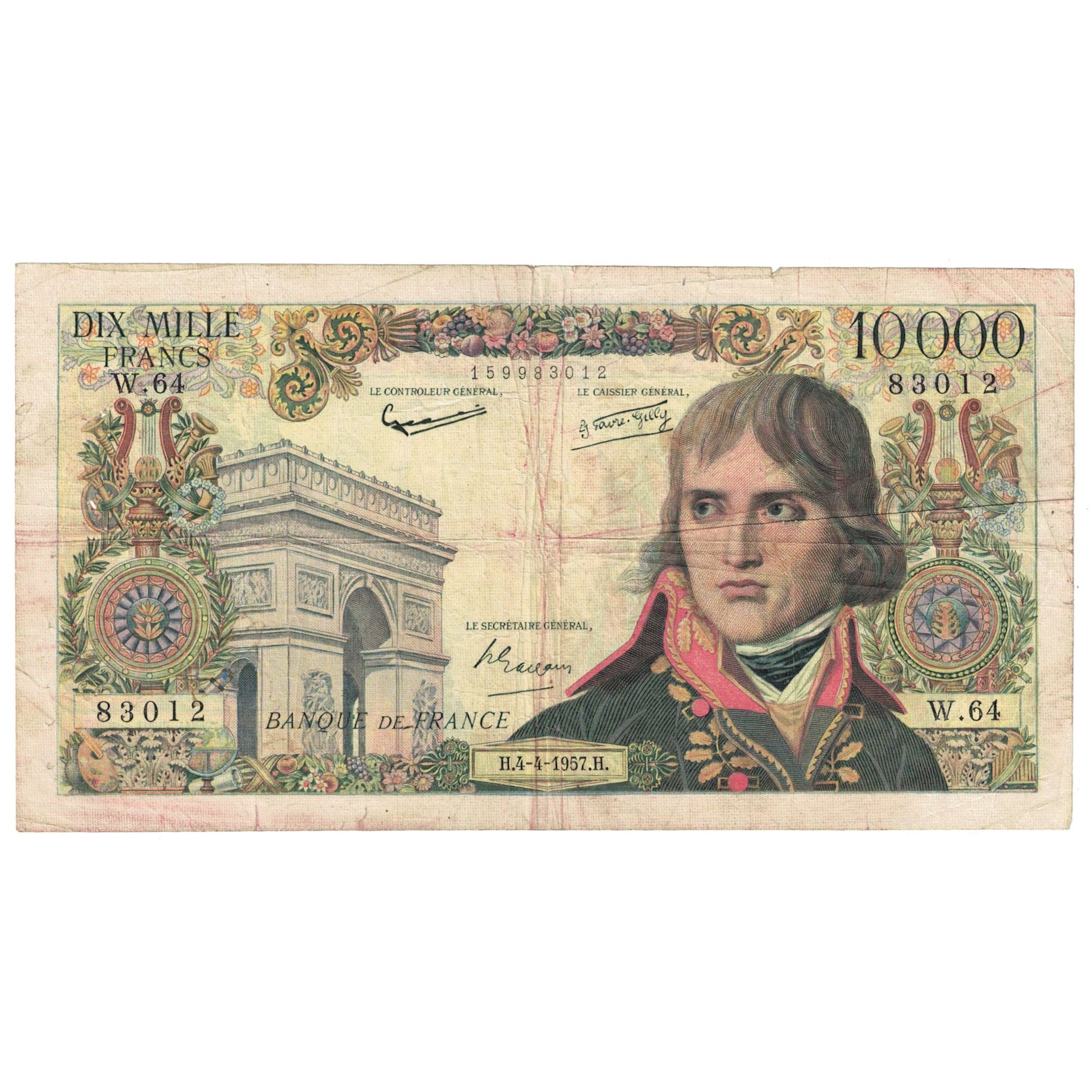 Frankreich, 10,000 Francs, Bonaparte, 1957, W.64, S, Fayette:51.7, KM:136b