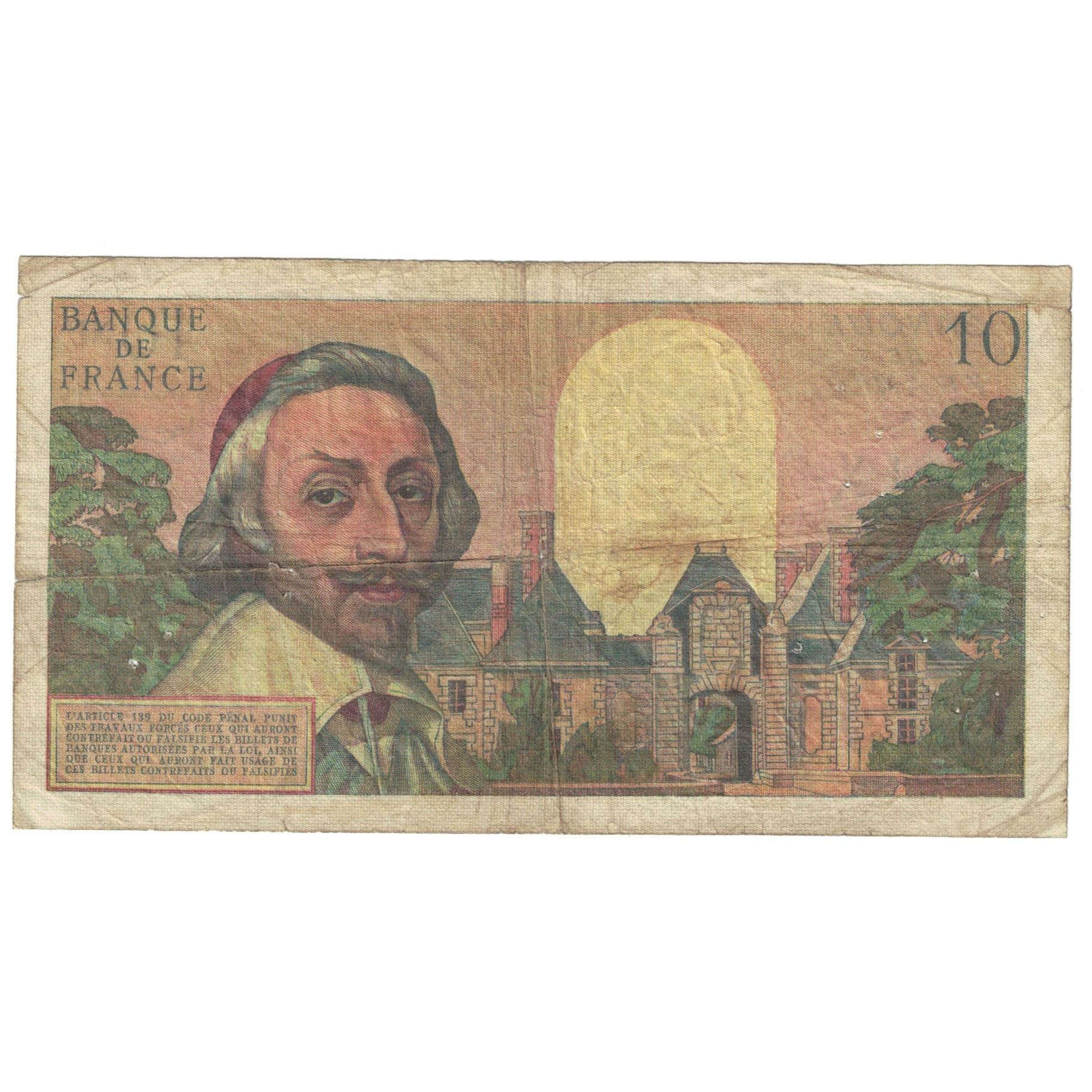 France, 10 Nouveaux Francs, Richelieu, 1962, J.218, VG(8-10), Fayette:57.18