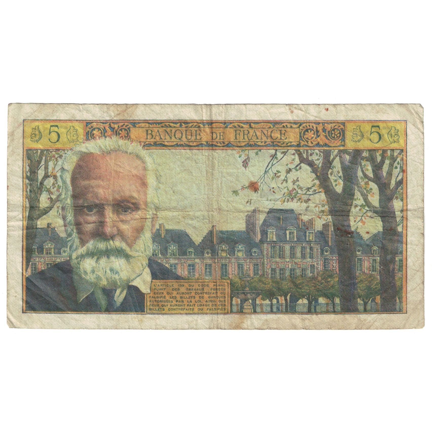 France, 5 Nouveaux Francs, Victor Hugo, 1964, E.128, TB, Fayette:56.16, KM:141a