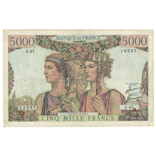 Frankreich, 5000 Francs, Terre et Mer, 1951, J.47, S, Fayette:48.3, KM:131b