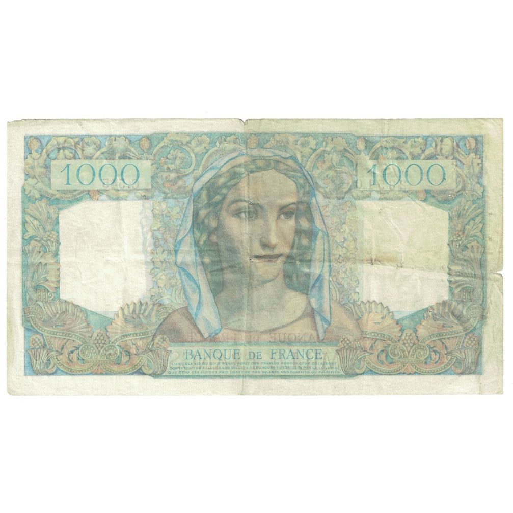 França, 1000 Francs, Cérès et Mercure, 1949, C.545, VF(20-25), Fayette:41.26