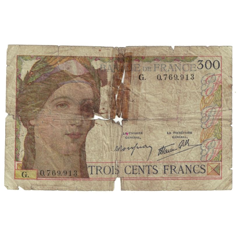 França, 300 Francs, Serveau, G.O.769.913, AG(1-3), Fayette:29.1