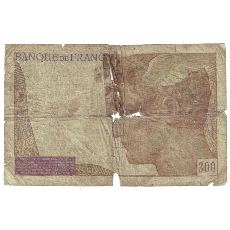 França, 300 Francs, Serveau, G.O.769.913, AG(1-3), Fayette:29.1