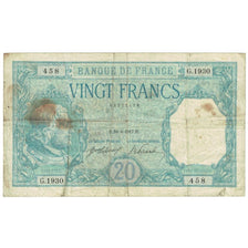 Frankrijk, 20 Francs, Bayard, 1917, G.1930, B, Fayette:11.2, KM:74